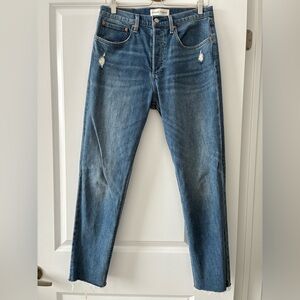 Denim Forum Size 30 The Yoko High-Rise Slim Raw Hem 28L